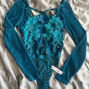 NWT Ann Summers The Breathtaker teal bodysuit Size XS